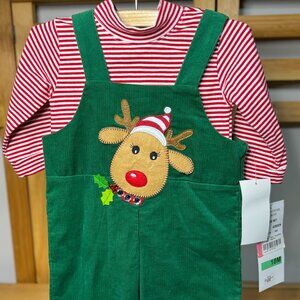 Rare Editions Reindeer Christmas 2-Piece Outfit – Size 18M
